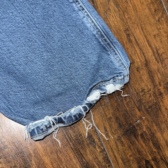 Good American Good Curve Straight Indigo Blue Frayed Hem Stretch Jeans 18 - Picture 8 of 10